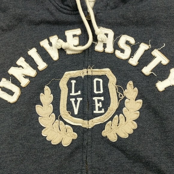 Free Spirit NYC Love University Full Zip Sweatshirt Hoodie Sherpa Hood Size XL - Picture 2 of 5